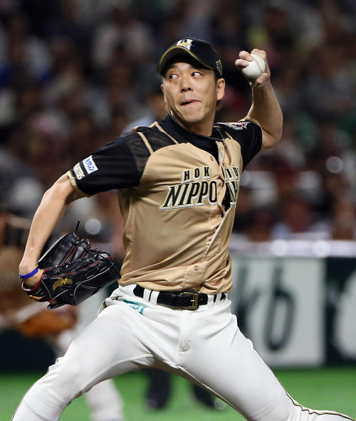 ソフトバンク対日本ハム　5番手で登板する宮西尚生（撮影・栗木一考）