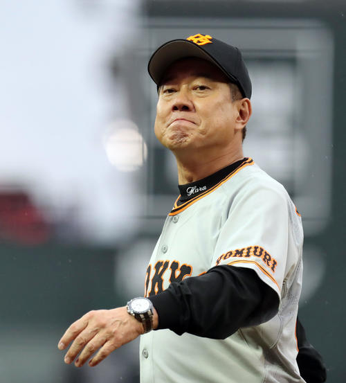 広島対巨人　ファンの声援に視線を向ける巨人原監督（撮影・垰建太）