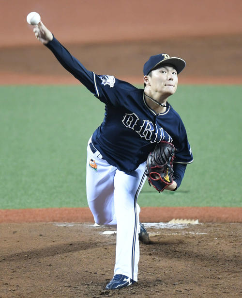 西武対オリックス　力投するオリックス先発の山本（撮影・山崎安昭）