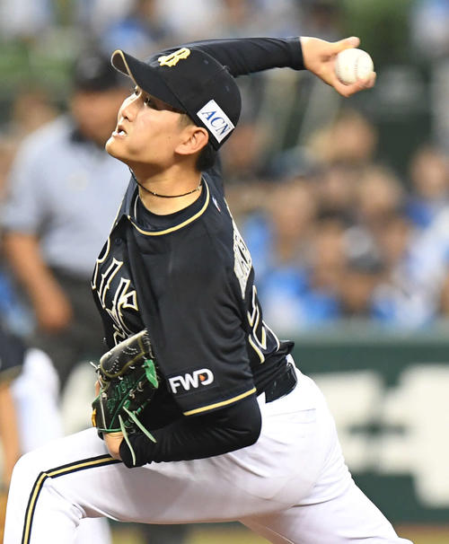西武対オリックス　力投するオリックス先発の竹安（撮影・山崎安昭）