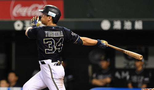 西武対オリックス　6回表オリックス無死、吉田正は勝ち越しの右越えソロ本塁打を放つ（撮影・滝沢徹郎）　