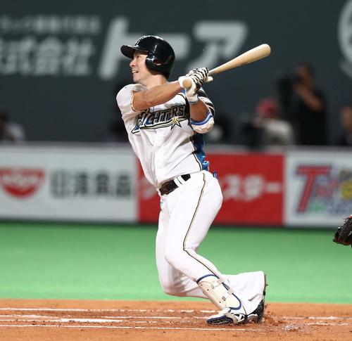 日本ハム松本剛（2018年10月2日撮影）