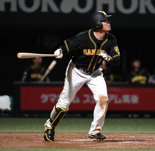 2軍戦で本塁打を放った阪神福留（2019年7月19日撮影）