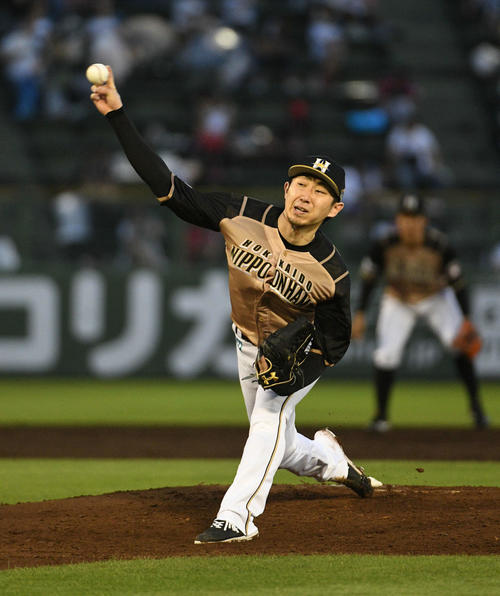 オリックス対日本ハム　力投する日本ハム金子弌大（撮影・渦原淳）
