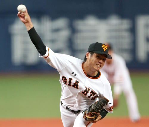 巨人対ヤクルト 巨人先発の古川侑利(撮影・上山淳一)