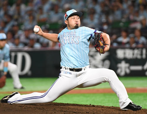 9回を抑えたソフトバンク森（撮影・今浪浩三）