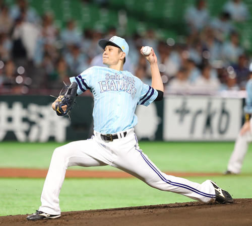 ソフトバンク対ロッテ　ソフトバンク先発・大竹耕太郎（撮影・梅根麻紀）