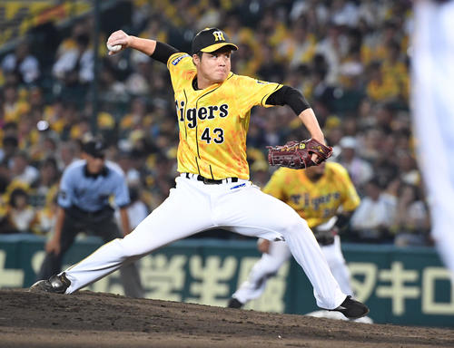 阪神対DeNA　6回のピンチに登板した守屋（撮影・奥田泰也）