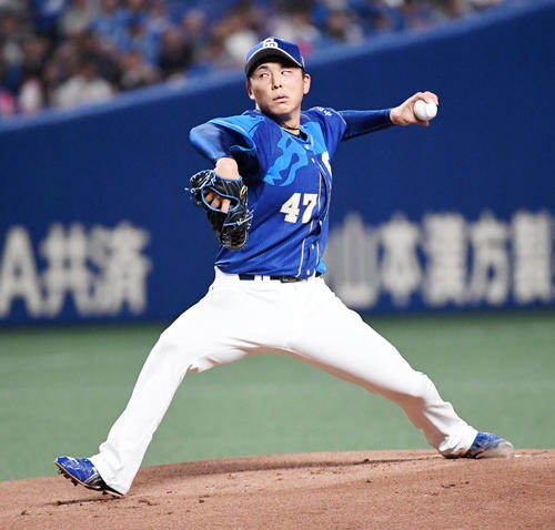 中日先発の笠原（撮影・前岡正明）