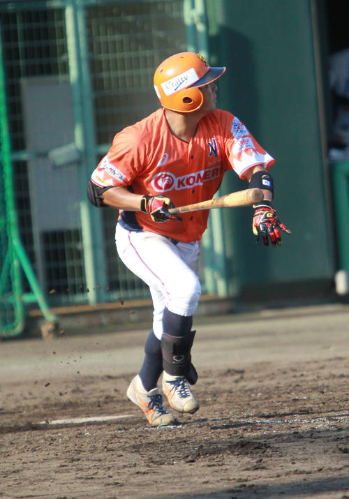 群馬対新潟　3－3の5回1死満塁に稲葉二塁手が左越えの2点適時二塁打