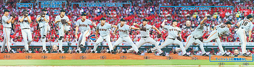 7月19日の広島戦、力投する巨人菅野（撮影・垰建太）