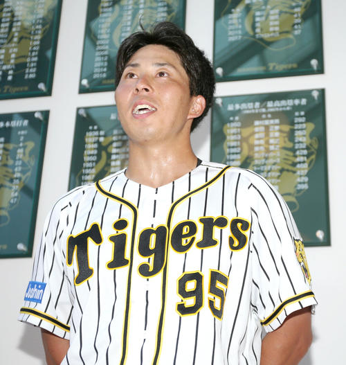 阪神対中日　育成枠から支配下選手契約を結んだ片山（撮影・上山淳一）