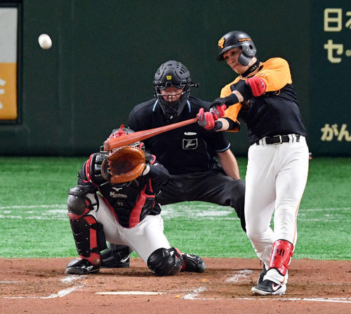 本塁打を放つ陽岱鋼（2019年6月8日撮影）