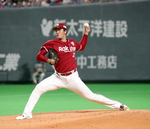 日本ハム対楽天　完封でプロ初勝利を挙げた弓削（撮影・佐藤翔太）