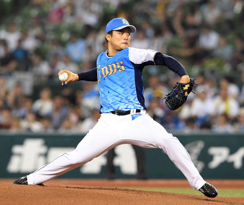 西武対ソフトバンク　西武先発の松本航（撮影・たえ見朱実）