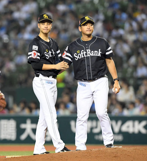 西武対ソフトバンク　3回途中でマウンドを降りるソフトバンクの先発大竹（撮影・たえ見朱実）