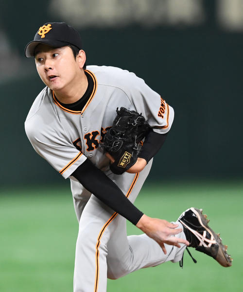 巨人野上亮磨（2019年5月10日撮影）