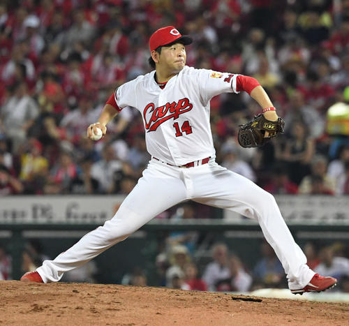 阪神対広島　5安打完封で8勝目を挙げた大瀬良（撮影・奥田泰也）