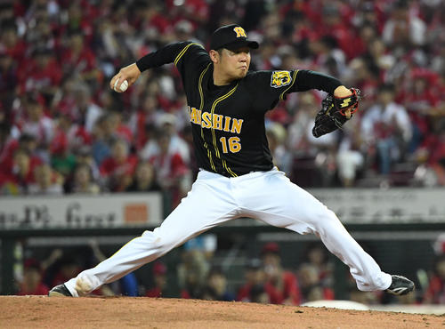阪神対広島　5回好投する西勇輝（撮影・奥田泰也）