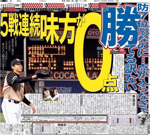 11年5月24日付　日刊スポーツ紙面