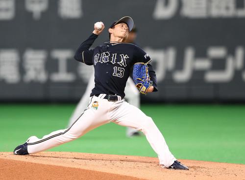 日本ハム対オリックス　オリックス先発の山岡（撮影・黒川智章）