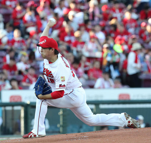 広島対DeNA　広島先発・野村（撮影・梅根麻紀）