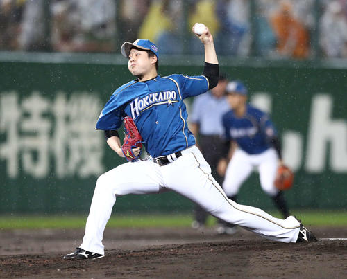 日本ハム対オリックス　5回に登板の堀（撮影・黒川智章）