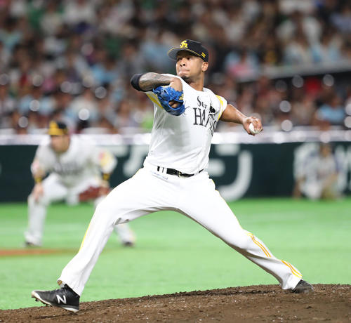 ソフトバンク対日本ハム　ソフトバンク先発・ミランダ（撮影・梅根麻紀）