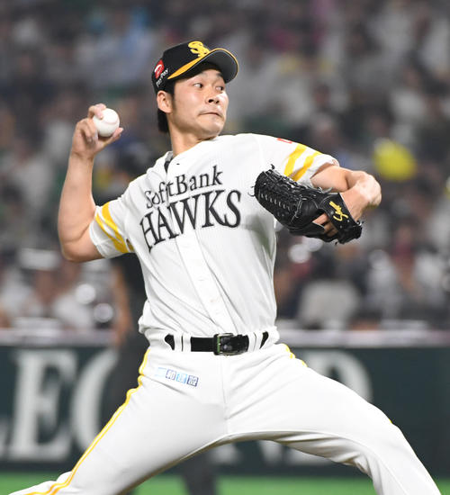 ソフトバンク対中日　7回、1イニングを抑えた武田翔太（2019年6月5日撮影）