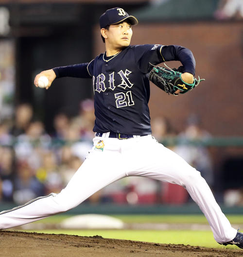 楽天対オリックス　オリックス先発の竹安（撮影・浅見桂子）