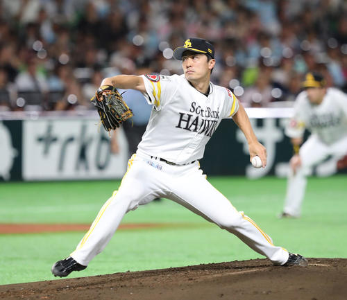 ソフトバンク対日本ハム　ソフトバンク先発・和田毅（撮影・梅根麻紀）