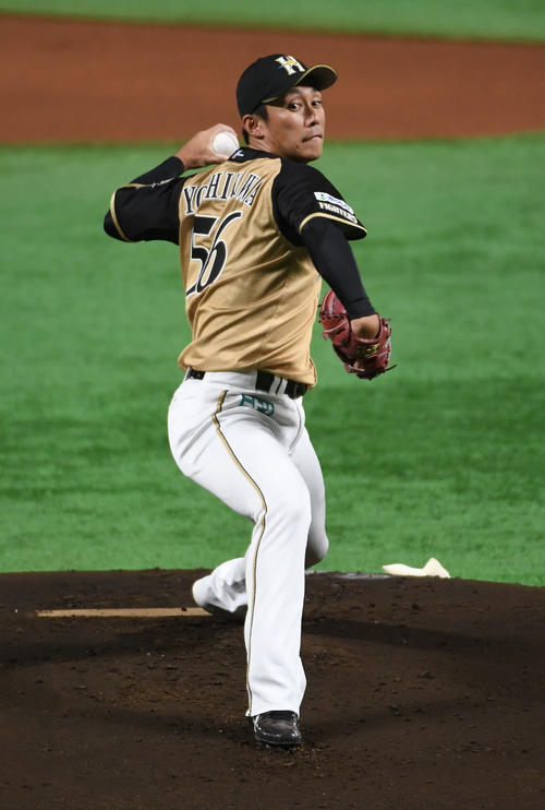 ソフトバンク対日本ハム　先発の吉川光夫（撮影・今浪浩三）