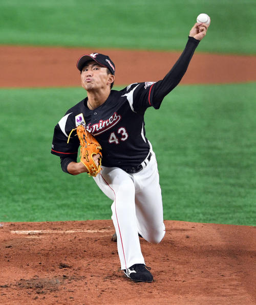 日本ハム対ロッテ　6回を1失点に抑えたロッテ小島（撮影・滝沢徹郎）