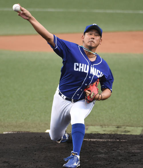 ウエスタン・リーグ　ソフトバンク対中日　先発の松坂大輔（撮影・今浪浩三）