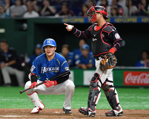日本ハム対ロッテ　9回裏日本ハム無死一塁、見逃し三振に倒れしゃがみ込む清宮（撮影・滝沢徹郎）