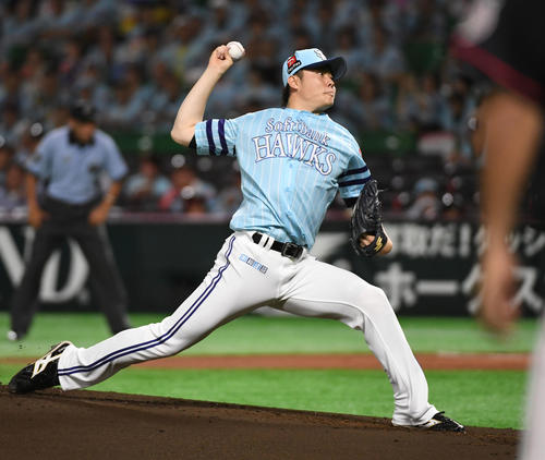 ソフトバンク対ロッテでソフトバンク先発した松本裕樹投手（2019年7月24日撮影）