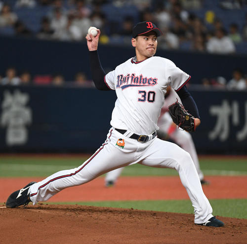 オリックス対ロッテ　オリックス先発のK－鈴木（撮影・渦原淳）