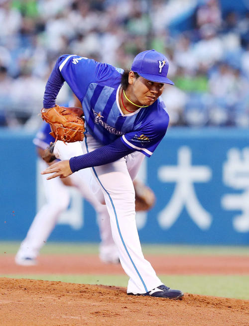 DeNA浜口遥大（2019年8月14日撮影）