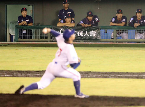野球U18アジア選手権で力投する台湾王彦程（ワン・イェンチェン）（2018年9月7日撮影）