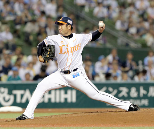 西武対日本ハム　西武先発の榎田（撮影・佐藤翔太）