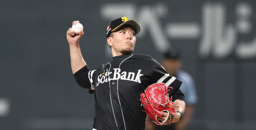 ソフトバンク千賀滉大（2019年8月2日撮影）