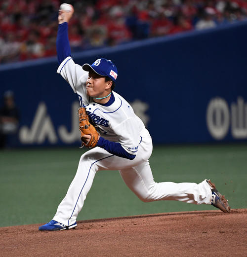 中日対広島19回戦　中日先発の柳裕也（撮影・前岡正明）