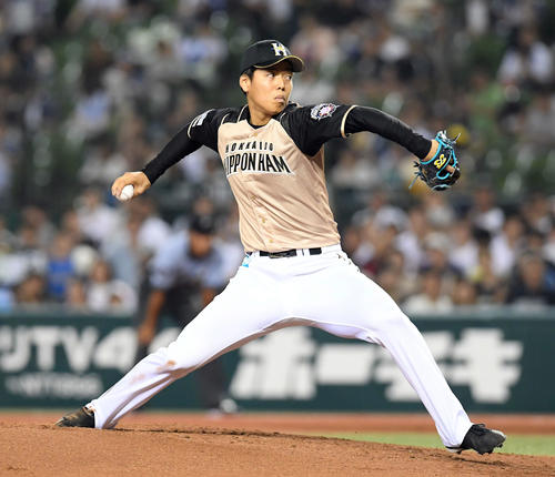 日本ハム杉浦稔大投手（2019年8月22日撮影）
