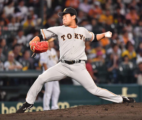 阪神対巨人　巨人2番手の田口麗斗（撮影・上田博志）