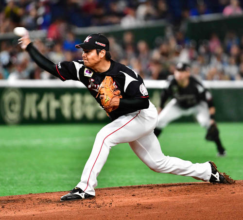 ロッテ佐々木千隼（2019年8月15日撮影）