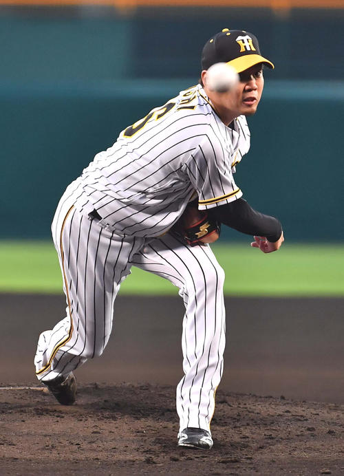 阪神対巨人　阪神先発の西（撮影・上田博志）