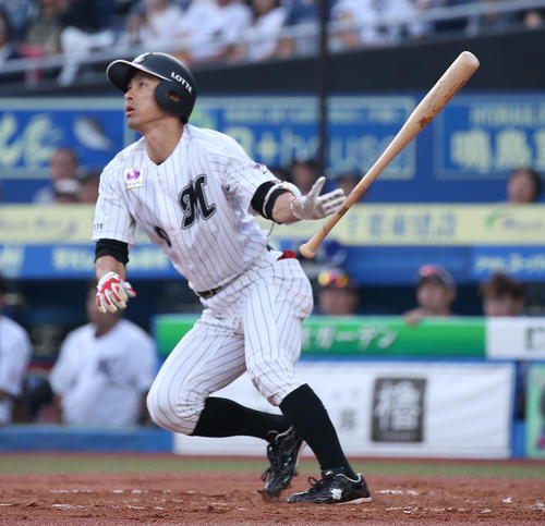 ロッテ荻野貴司（2019年8月24日撮影）