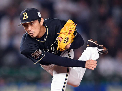 ロッテ対オリックス　オリックス3番手で力投する増井（撮影・滝沢徹郎）