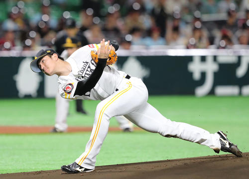 ソフトバンク対楽天　ソフトバンク先発高橋礼（撮影・梅根麻紀）