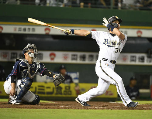 オリックス対西武　8回裏オリックス無死、吉田正尚はソロ本塁打を放つ（撮影・渦原淳）